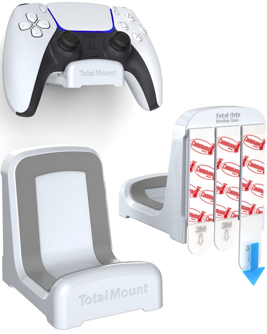 TotalMount Holders for PS5 Controllers - Premium Mounts Will Not Damage Your Wall with Screws or Permanent Adhesive (Wall Stands for PlayStation Controllers - Two Pack)