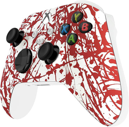 Custom Controllerzz Wireless Xbox Controller - Soft Touch Feel, X/S Blood Splatter Design for Xbox Series X/S & Xbox One