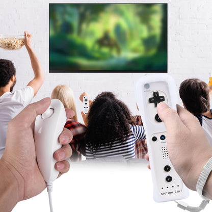 TechKen Wii Remote Controller Set - Includes 2 Remotes & 2 Nunchucks with Motion Sensor - Model 245498 - White Color