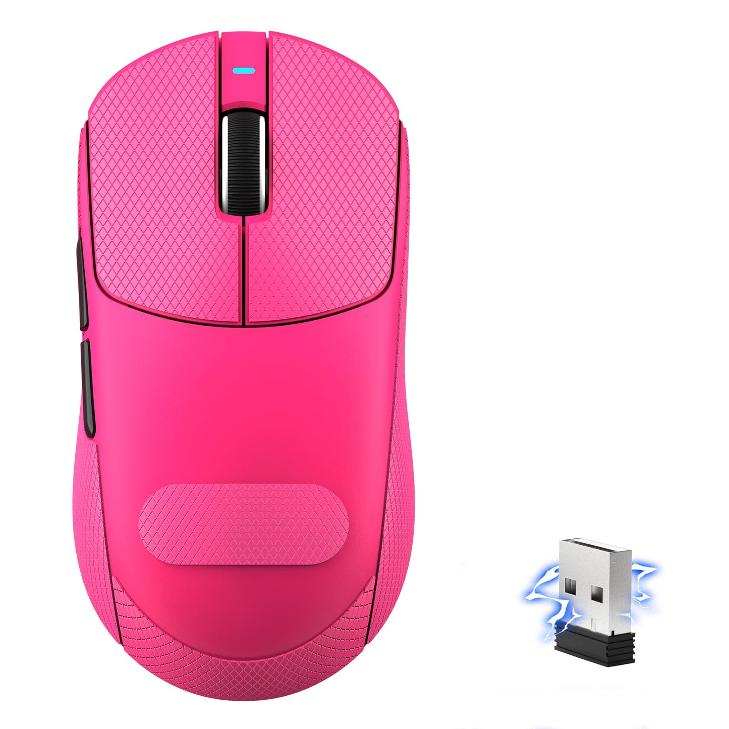 MAMBASNAKE X8 Plus Wireless Gaming Mouse - 55g Lightweight, Ergonomic, 40K DPI, Red White Tape, Programmable Buttons for PC/Mac