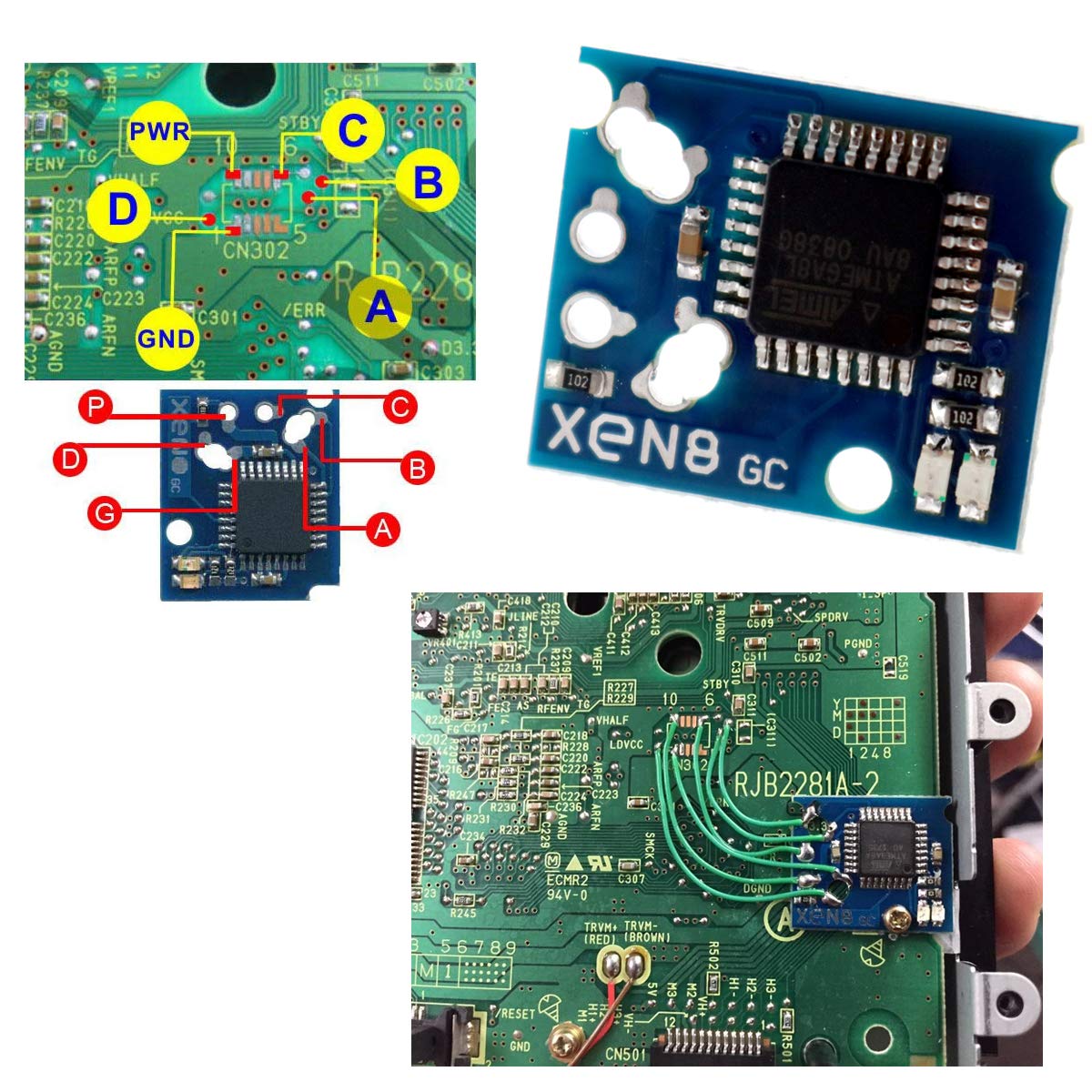 Deal4GO XENO ModChip Replacement for Nintendo GameCube XEN8 - Blue