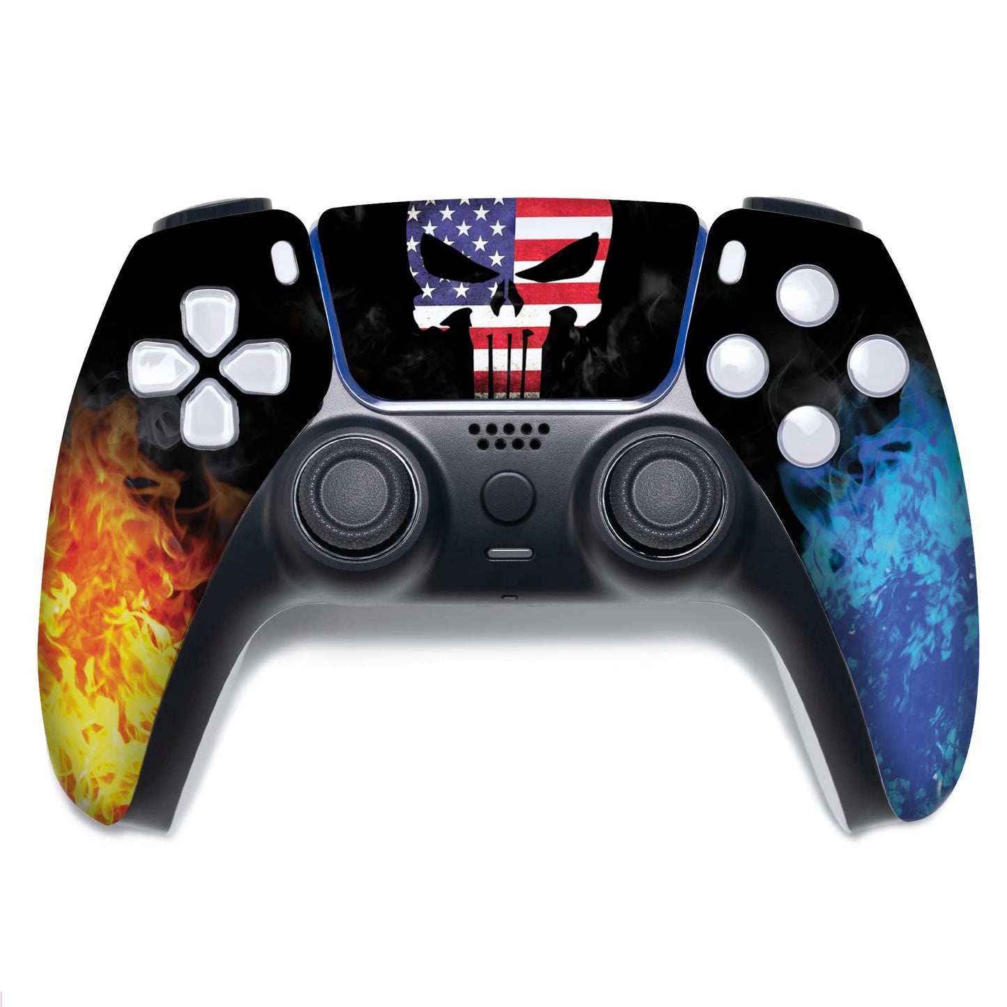 American Warriior Custom PS-5 Controller Wireless compatible with Play-Station 5 Console by BCB Controllers | Proudly Customized in USA with Permanent HYDRO-DIP Printing (NOT JUST A SKIN)