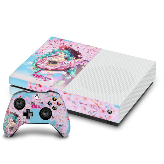 Head Case Designs Officially Licensed Hatsune Miku Sakura Graphics Vinyl Sticker Gaming Skin Decal Cover Compatible With Xbox One S Console and Controller Bundle