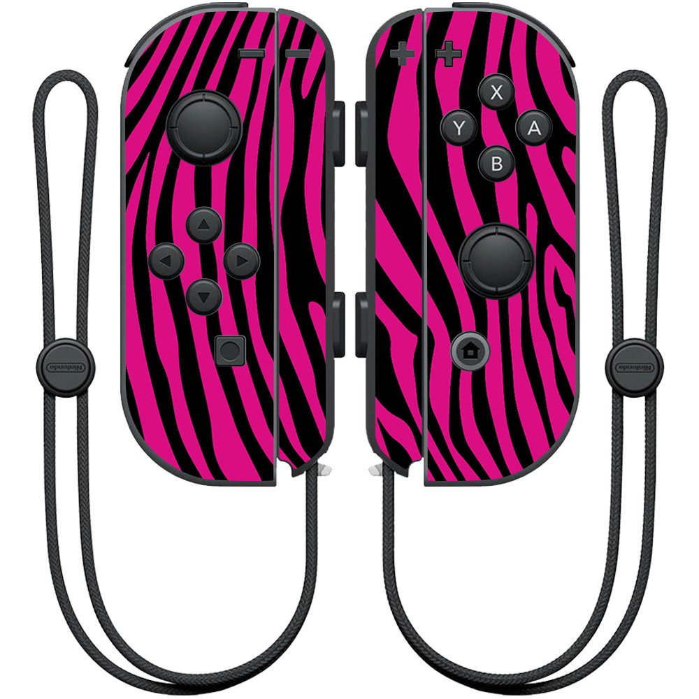 MightySkins Skin Compatible with Nintendo Joy-Con Controller wrap Cover Sticker Skins Pink Zebra