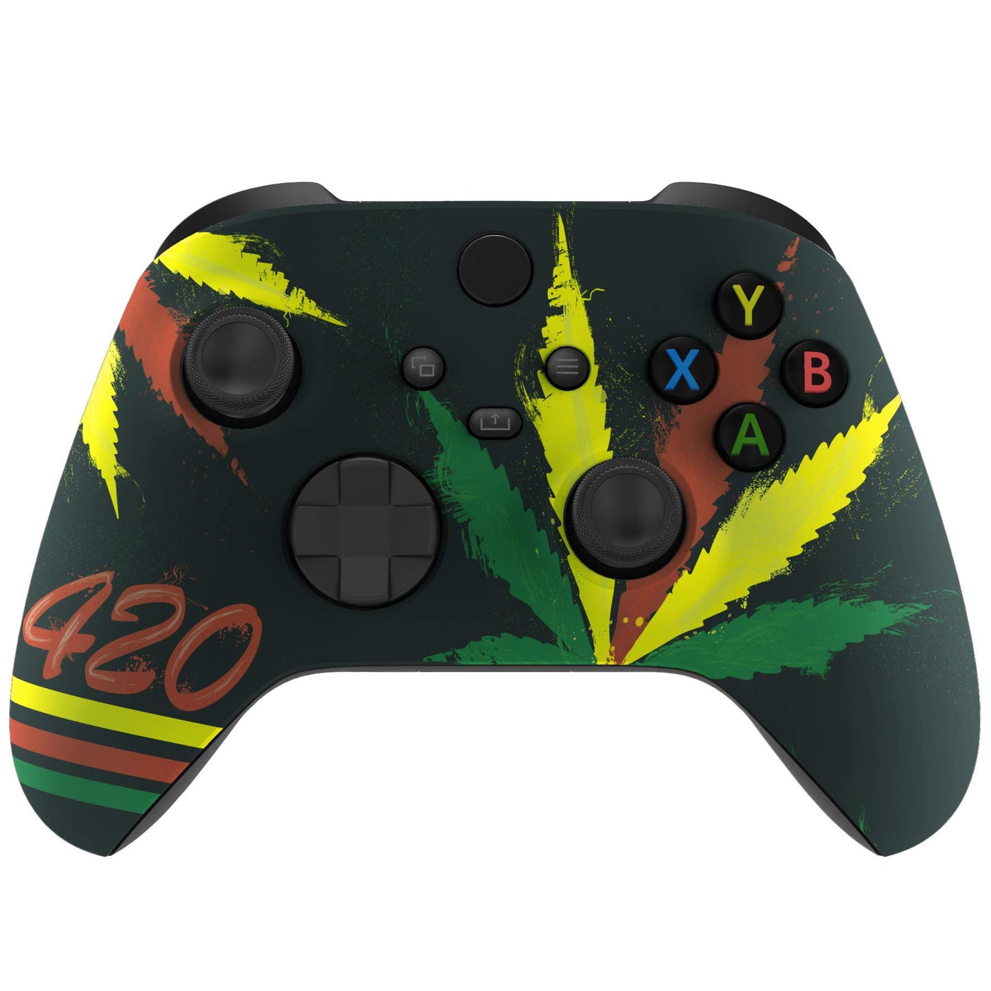 eXtremeRate Replacement Shell for Xbox Series X & S Controller - Unleash Your Style - Leaf Custom Acessories Skin Cover Front Ho