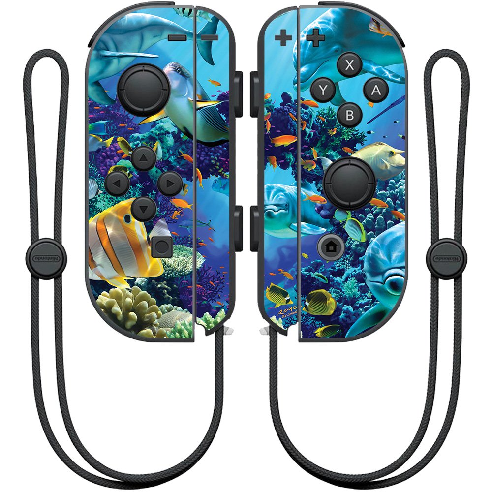 MightySkins Skin Compatible with Nintendo Joy-Con Controller - Ocean Friends | Protective, Durable, and Unique Vinyl Decal wrap 