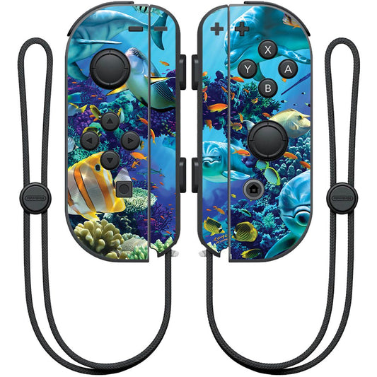MightySkins Skin Compatible with Nintendo Joy-Con Controller - Ocean Friends | Protective, Durable, and Unique Vinyl Decal wrap 