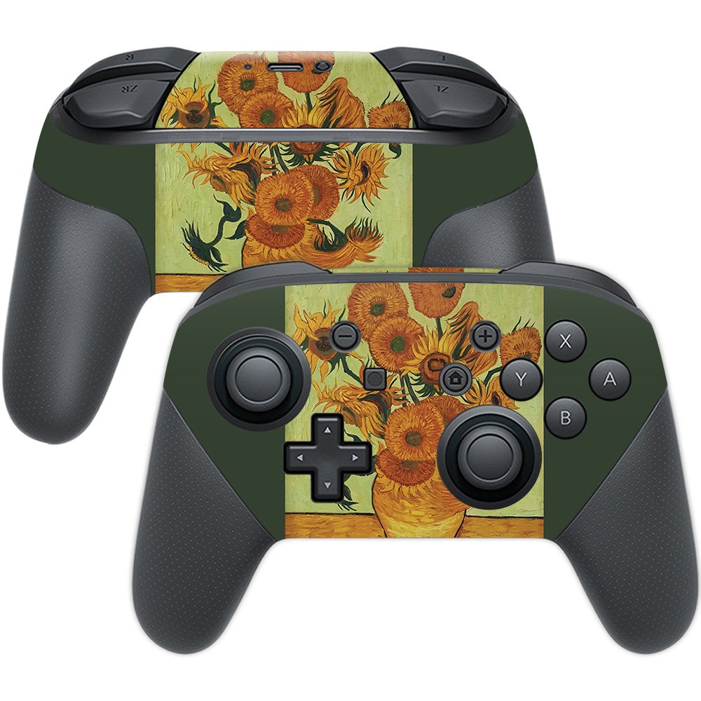 MightySkins Skin Compatible with Nintendo Switch Pro Controller - Van Gogh Sunflowers | Protective, Durable, and Unique Vinyl wr