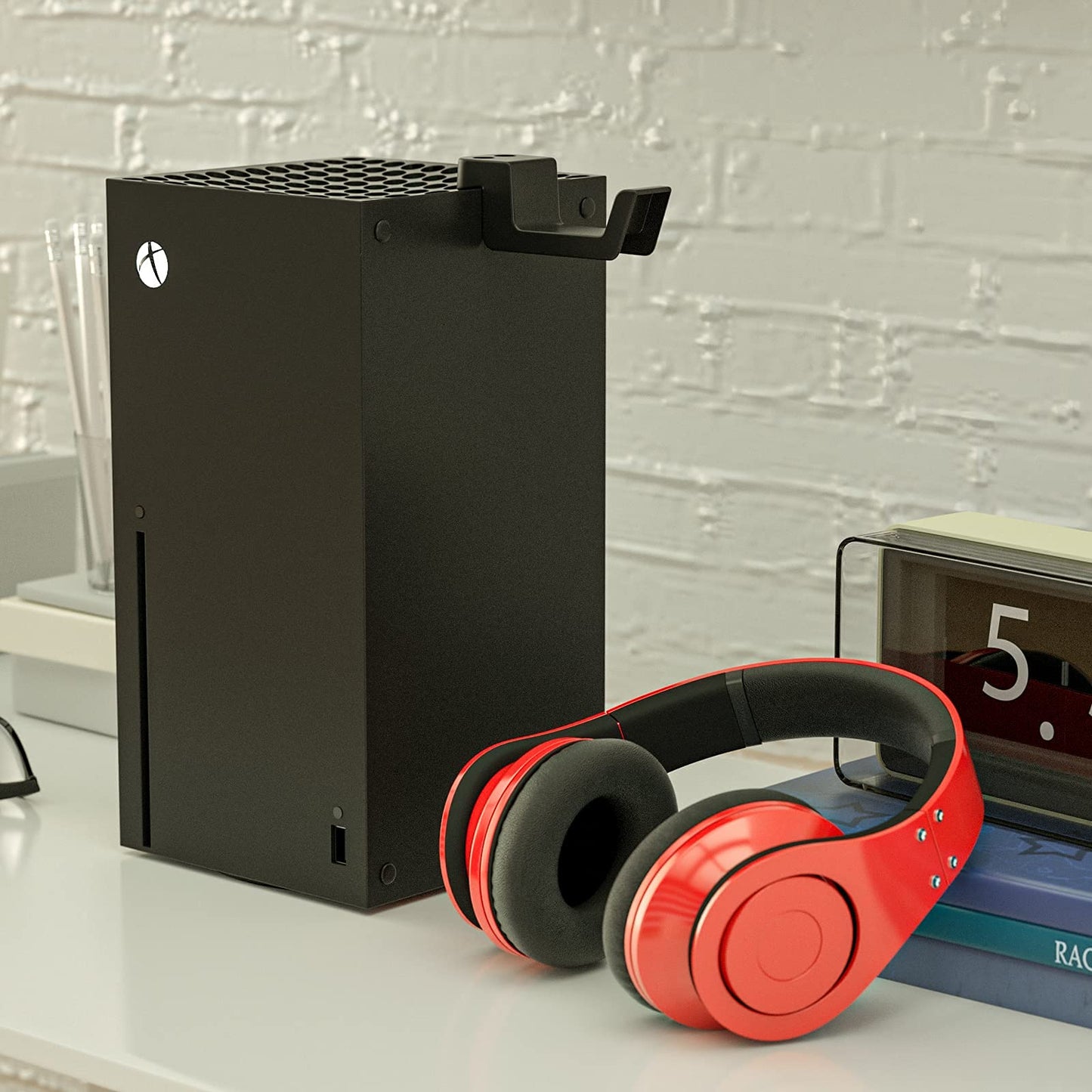 ECHZOVE Xbox Series X Headset Hook - Black Plastic Holder for Xbox Accessories