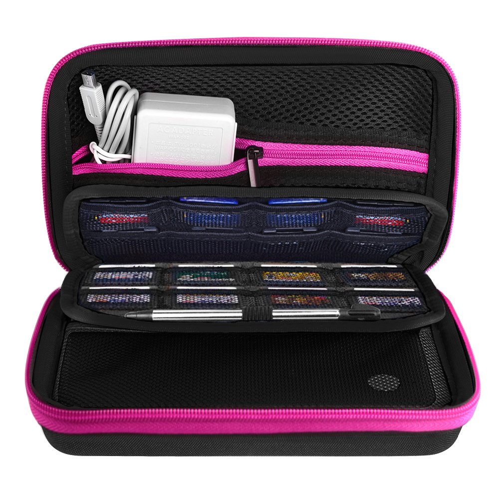 AUSTOR Case for Nintendo New 3DS XL - Nylon, Black + Rose Color
