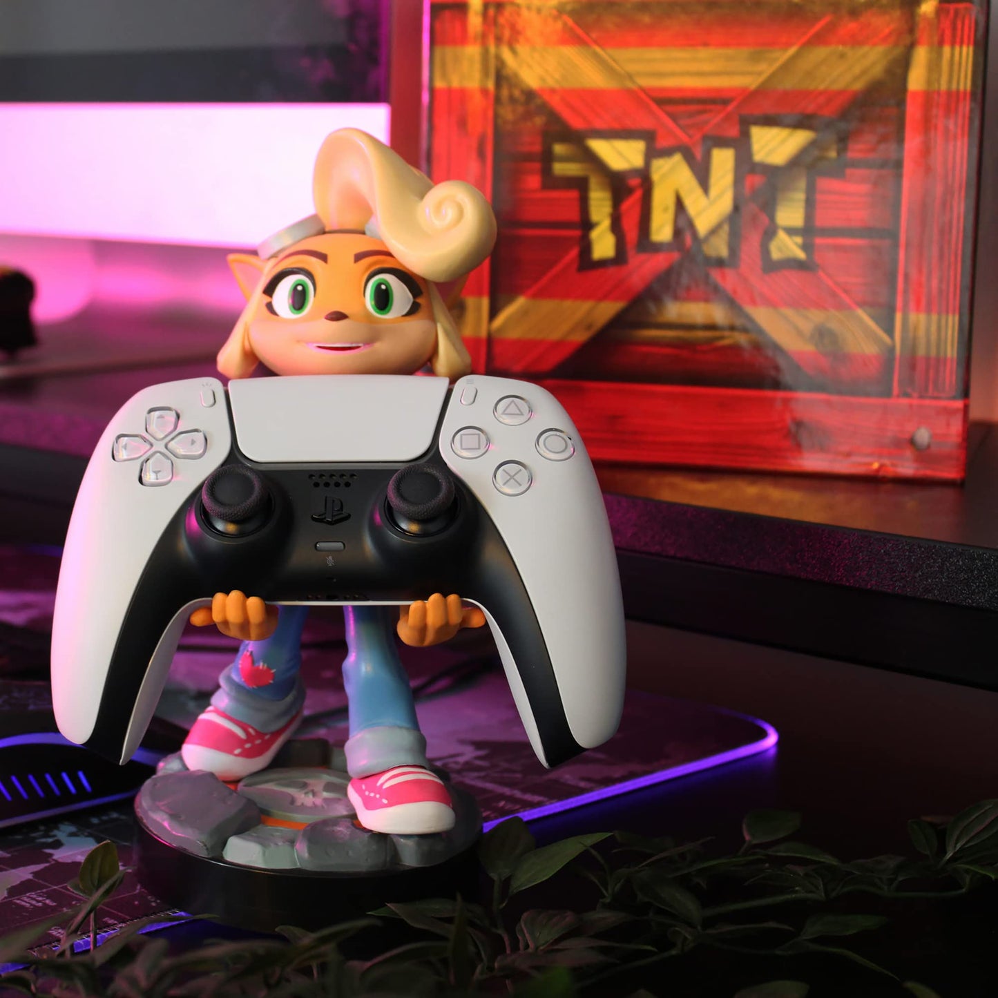 Exquisite Gaming Crash Bandicoot 4 Coco Controller Holder - 8.5" Multicolor Device Stand, Licensed Figure