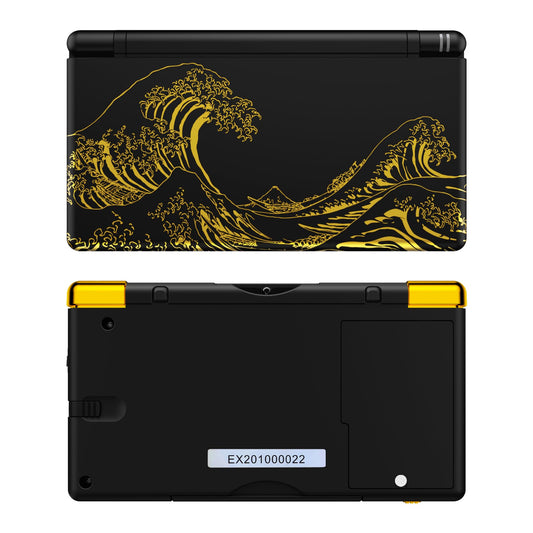 eXtremeRate Nintendo DS Lite Full Housing Shell Case - Great Golden Wave Off Kanagawa Design, Includes Buttons & Screen Lens