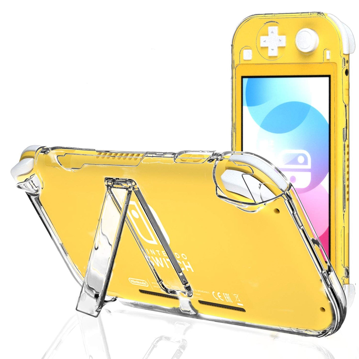 ECHZOVE Switch Lite Case – Clear Hard Shell with Kickstand, Shockproof Design, Slim Fit for Boys, Model Q-0313-234