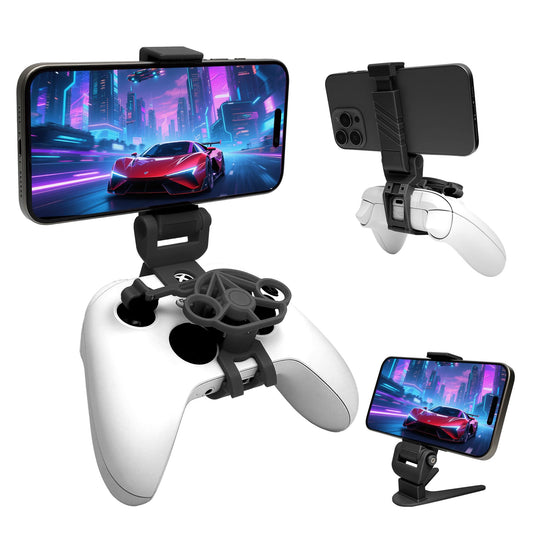 TXW Mini Steering Wheel with Phone Holder for Xbox Controller Racing Games Controller Steering Wheel Attachment Accessory for Xbox Series X|S  Xbox One (Black)