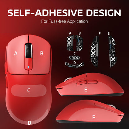 ATTACK SHARK X3 Wireless Gaming Mouse - Tri-Mode 2.4G/USB-C/Bluetooth, 26K DPI, Red, Includes Anti-Slip Stickers