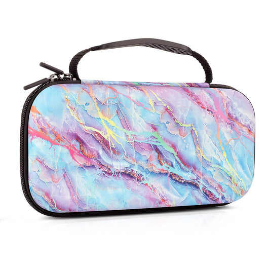 Nintendo Switch Case  Nintendo Switch OLED Cases  Carry Case for NintendoSwitch Boy Girls Travel Storage Shockproof Shell with 16 Game Card Slot for Switch Console Joy-Con Accessories Colored Marble