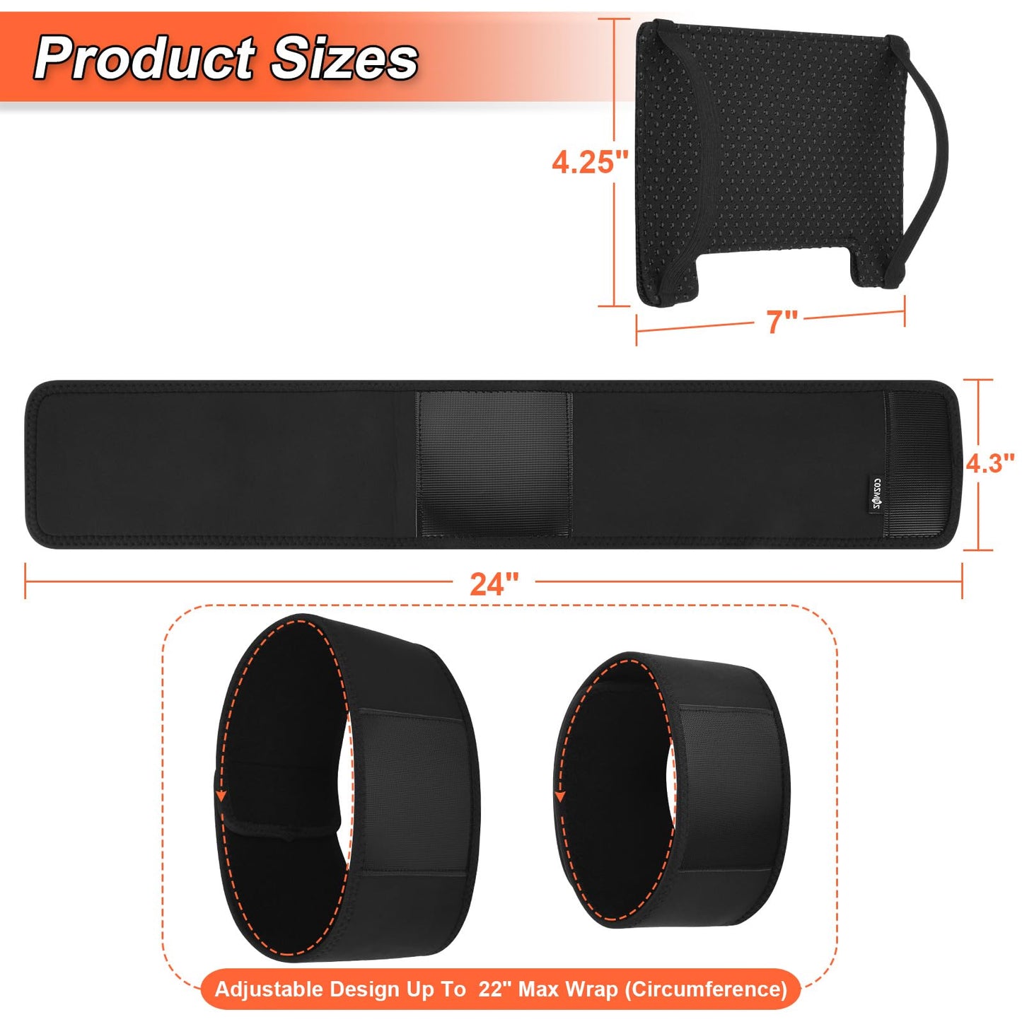 Cosmos Car Headrest Mount Holder for Nintendo Switch & Mini Tablets, Black, Model 1201, Silicone Material