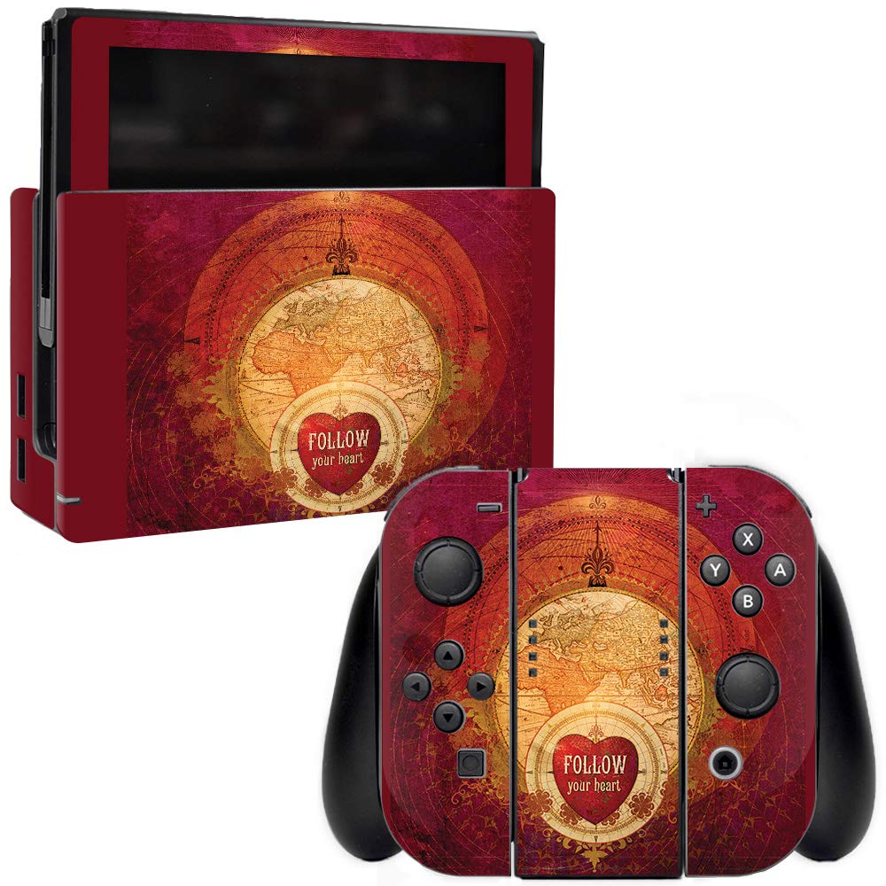 MIGHTY SKINS Nintendo Switch Skin - Follow Your Heart, Durable Vinyl Decal, Easy Apply/Remove, Model NISWI-Follow Your Heart