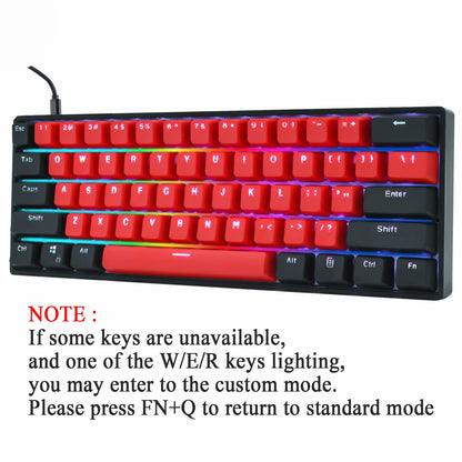 Guffercty kred SK61 60% Mechanical Keyboard, Gateron Optical Red Switch, RGB Backlit, Hot Swappable, Type-C for Win/PC/Mac