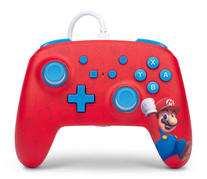 PowerA Enhanced Wired Controller for Nintendo Switch - Woo-hoo! Mario Gamepad, Officially Licensed, Wired Controller