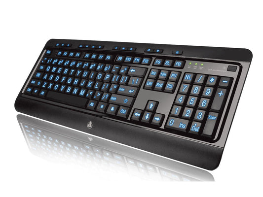 Aluratek LED Backlight Gaming Keyboard AKB505U - Black Color, High-Performance Keys, Ideal for Gamers