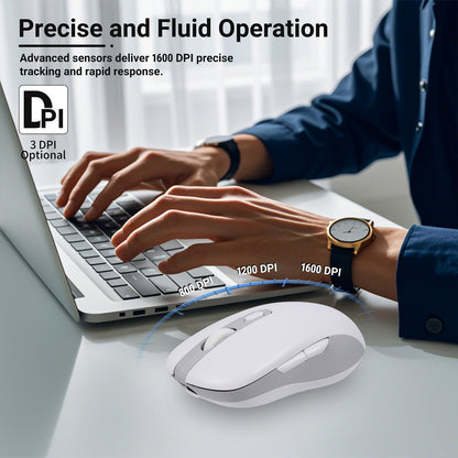 KUYHRF Wireless Mouse - 3 Modes Bluetooth 5.0 & 4.0, 2.4G Rechargeable Ergonomic Mouse for Laptop/PC/Mac/iPad Pro -