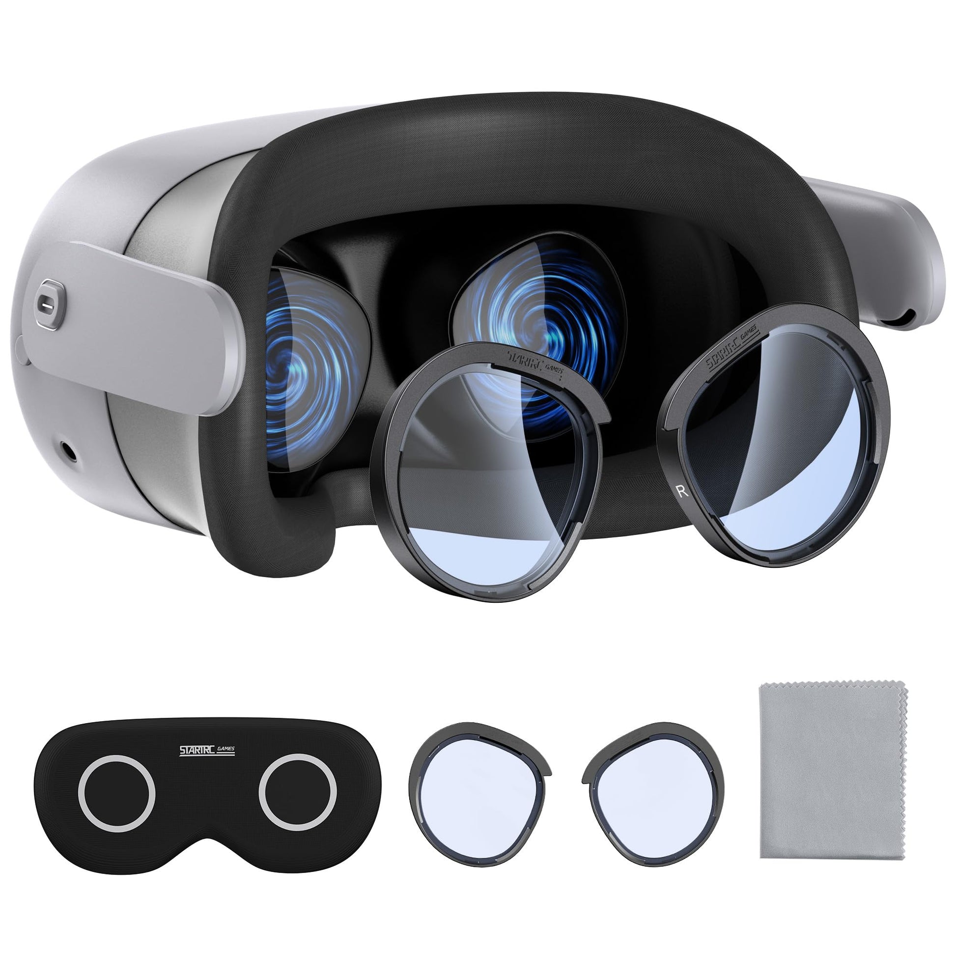 STARTRC GAMES Lens Protector Set Compatible with Meta Quest 3S Accessories  Soft Lens Protector Cover  Glasses Spacer with Blue Light Blocking Glasses for Oculus Quest 3S/Quest 2 (Not Fit for Quest 3)