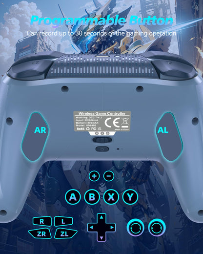 GMBACK Wireless Switch 2 Pro Controller - Macro, HD Rumble, Motion Control, Turbo, 800mAh, Royal Blue