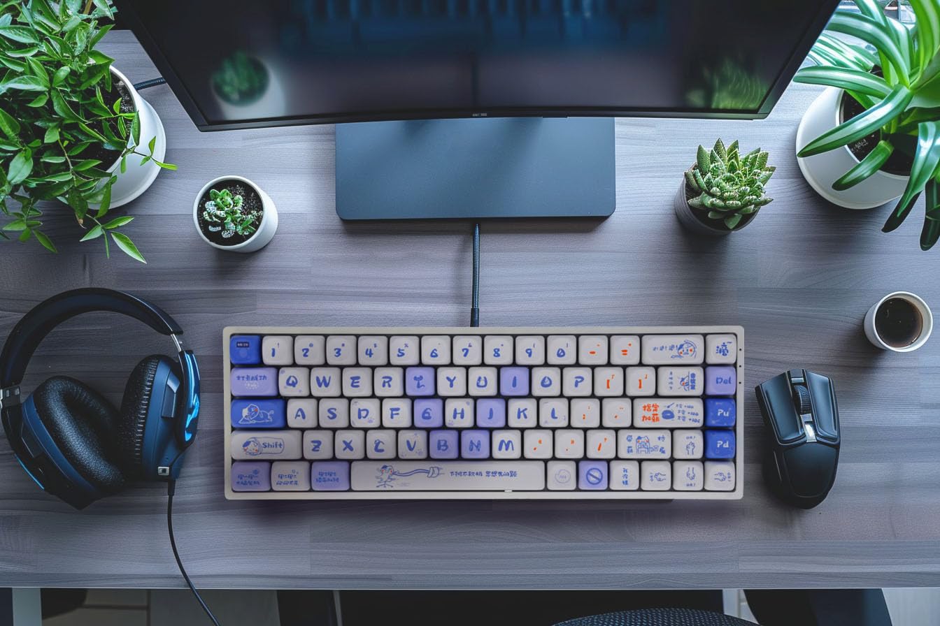 Virtdream Keycaps Set - Simple Bliss MOA Profile, 139 Keys Dye Sublimation, Compatible with ANSI/ISO, Cherry MX Switch