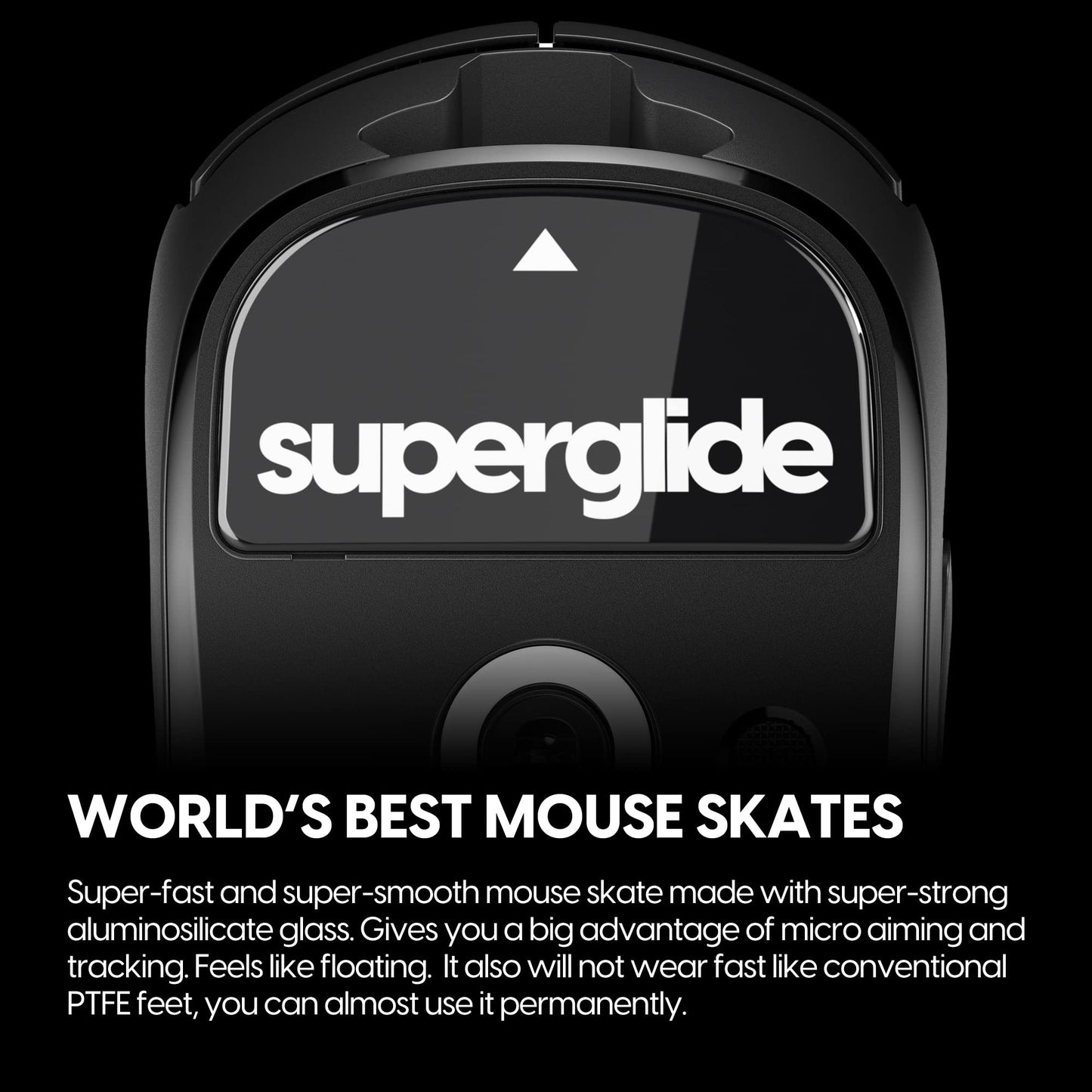 Pulsar Gaming Gears Superglide Mouse Feet - Ultra Strong Glass, Fast & Smooth, Black
