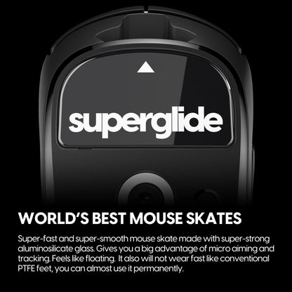 Pulsar Gaming Gears Superglide Mouse Feet - Ultra Strong Glass, Fast & Smooth, Black