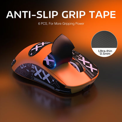 ATTACK SHARK X3 Wireless Gaming Mouse, 26K DPI, Tri-Mode Connectivity, Orange, Includes Anti-Slip Stickers