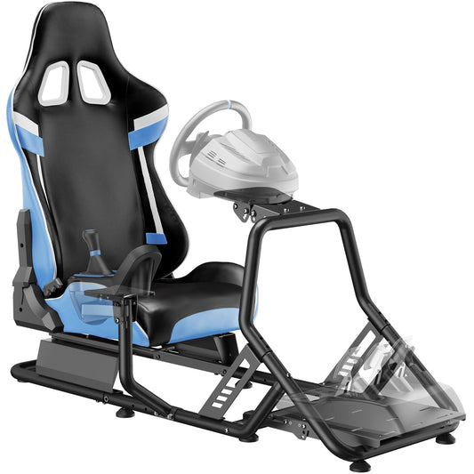 ARES WING Racing Cockpit - GRS1001BU Sim Racing Wheel Stand with Seat, Compatible with Fanatec, Thrustmaster, PS5, PS4, Xbox - Blue