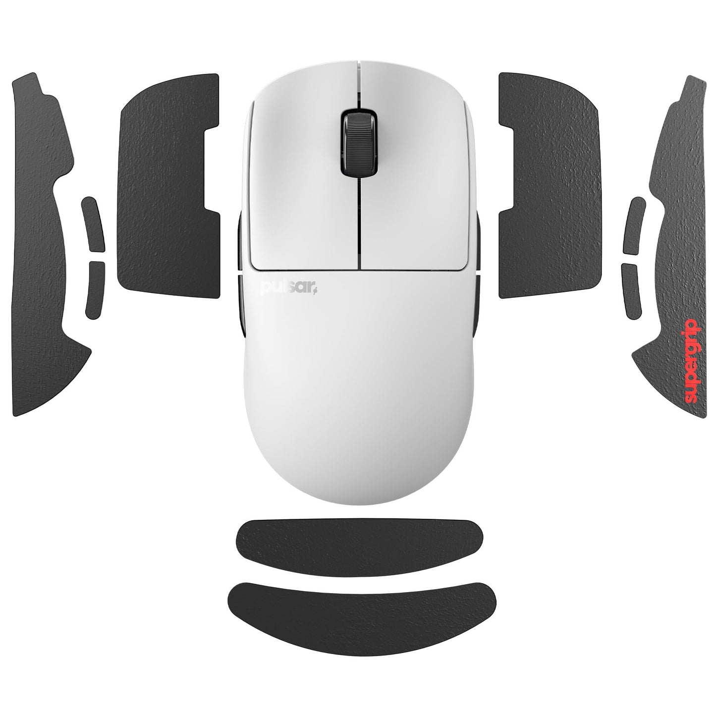 Pulsar Gaming Gears SUPERGRIP Griptape Set, Medium, Black, Anti-Slip, 3M Adhesive, Ultra-Thin 0.5mm for X2A Mouse