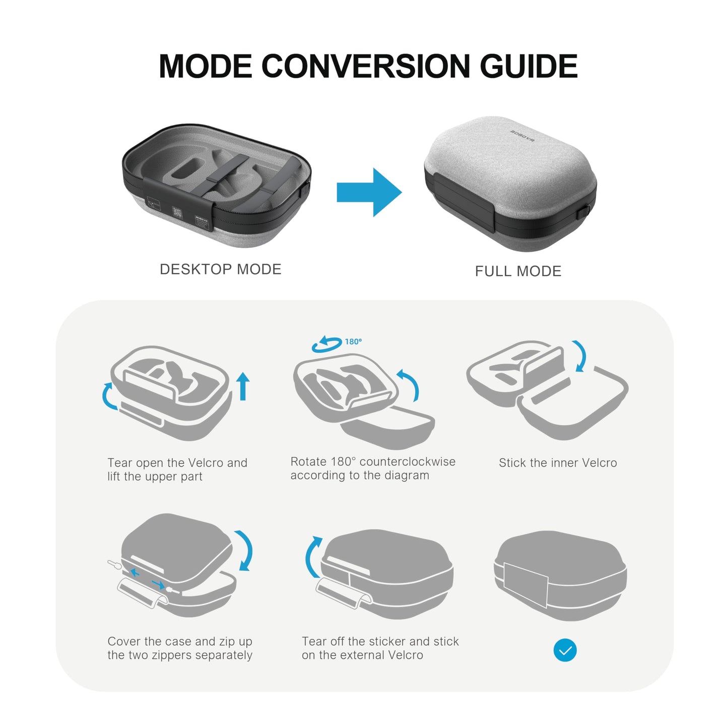 BOBOVR C3 Carrying Case - Versatile Desktop Stand, Compatible with Quest 3/3S, 19cm x 10.5cm