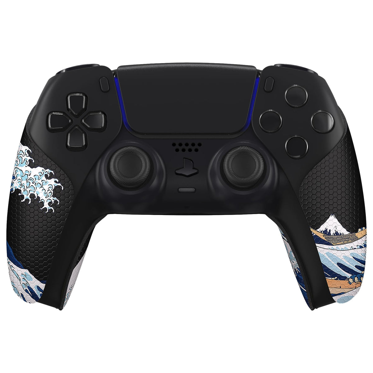eXtremeRate PlayVital Anti-Skid Sweat-Absorbent Controller Grip for ps5 Controller  Professional Textured Soft Rubber Pads Handle Grips for ps5 Controller - The Great Wave Off Kanagawa