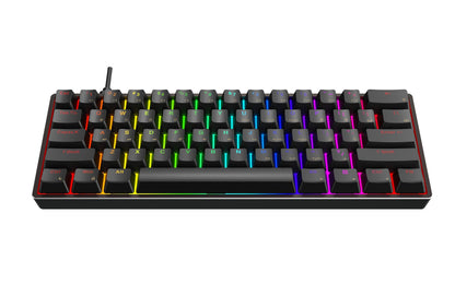 R3N AG AC61M RGB Gaming Keyboard - 61 Keys, Black, Gateron Optical Brown Switch, Hot Swappable, PBT Keycap, Dual USB-C Ports
