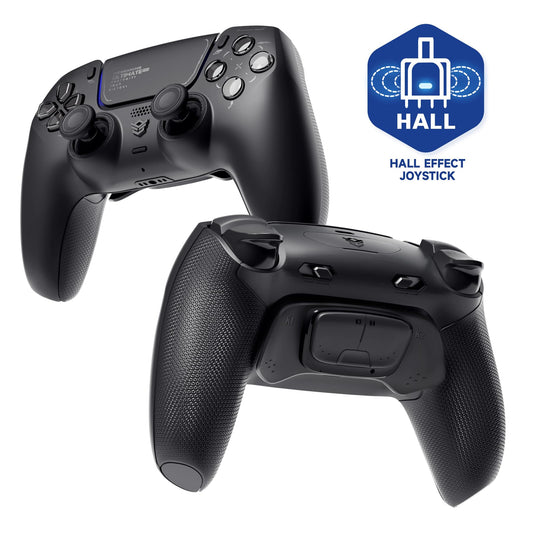 HEXGAMING ULTIMATE PRO Gaming Controller Compatible with ps5/PC/Mobile - 4 Back Buttons  6 Custom Profiles  Adjustable Triggers  8 Swappable Thumbsticks - Hall Effect Chaos Black