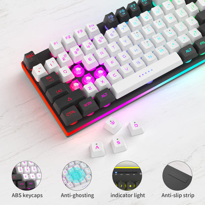 MageGee Gaming Keyboard and Mouse Combo - RGB Backlit, 104 Keys, USB Wired, Quiet, White/Black