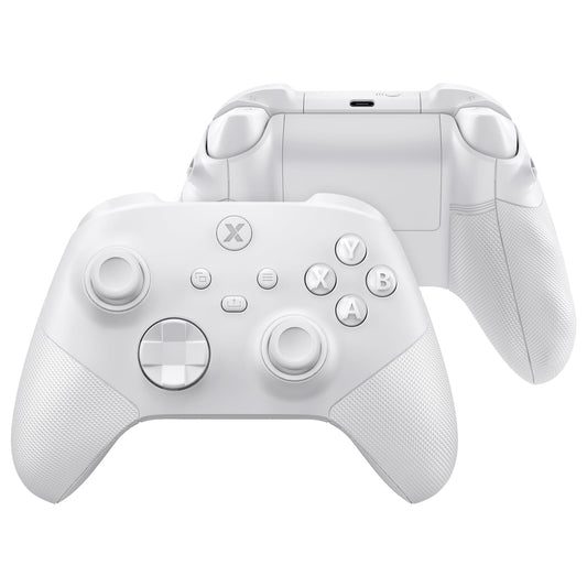 eXtremeRate ASR Version Redesigned Full Set Shell Buttons for Xbox Core Controller  Ergonomic Trigger Stop Rubberized Grip Faceplate Backplate for Xbox Series X & S Controller - Frosted White