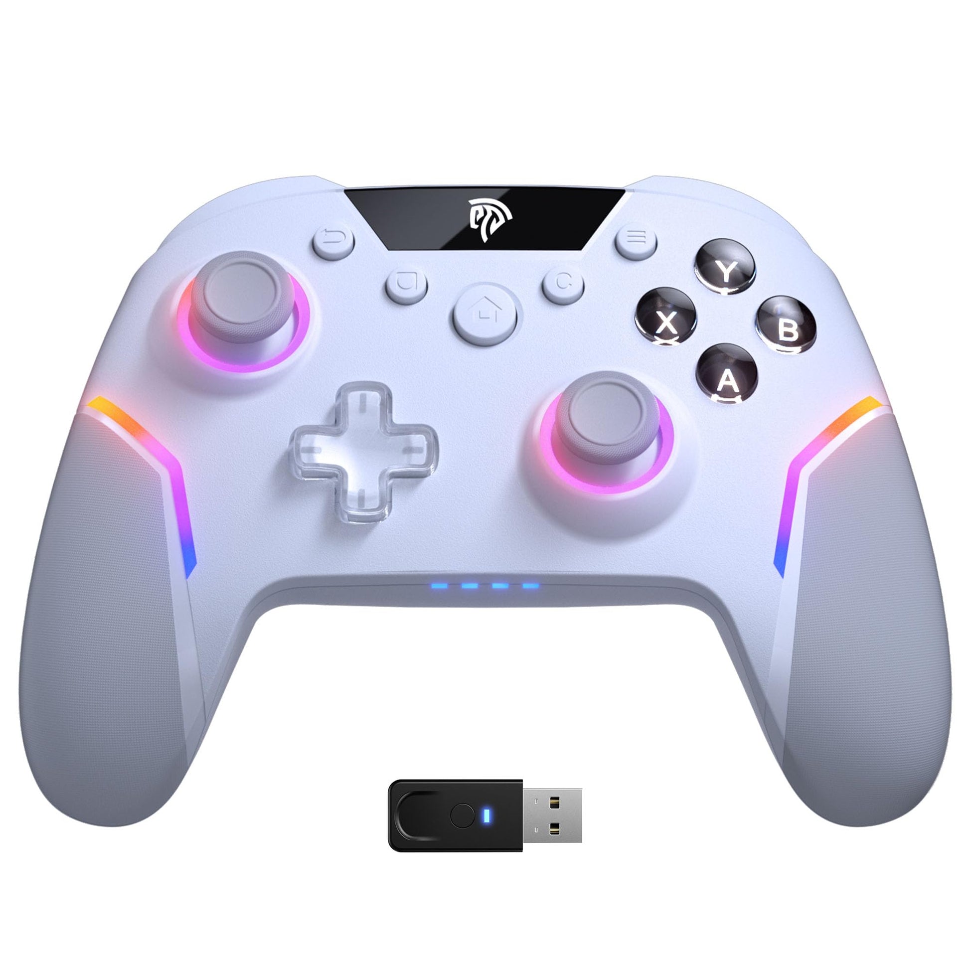 EasySMX X20 Wireless PC Controller with 4 Back Paddles  Hall Joysticks  Dual-Mode Triggers  1000Hz Polling  RGB  1000mAh - Bluetooth/USB Gaming Controller for PC/Switch/Steam/Android