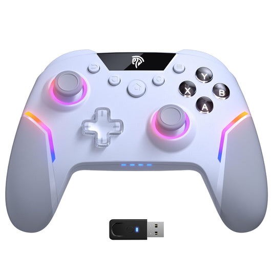 EasySMX X20 Wireless PC Controller with 4 Back Paddles  Hall Joysticks  Dual-Mode Triggers  1000Hz Polling  RGB  1000mAh - Bluetooth/USB Gaming Controller for PC/Switch/Steam/Android