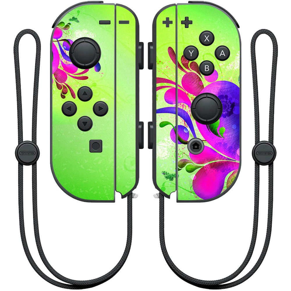 MightySkins Skin Compatible with Nintendo Joy-Con Controller wrap Cover Sticker Skins Pastel Flourishes