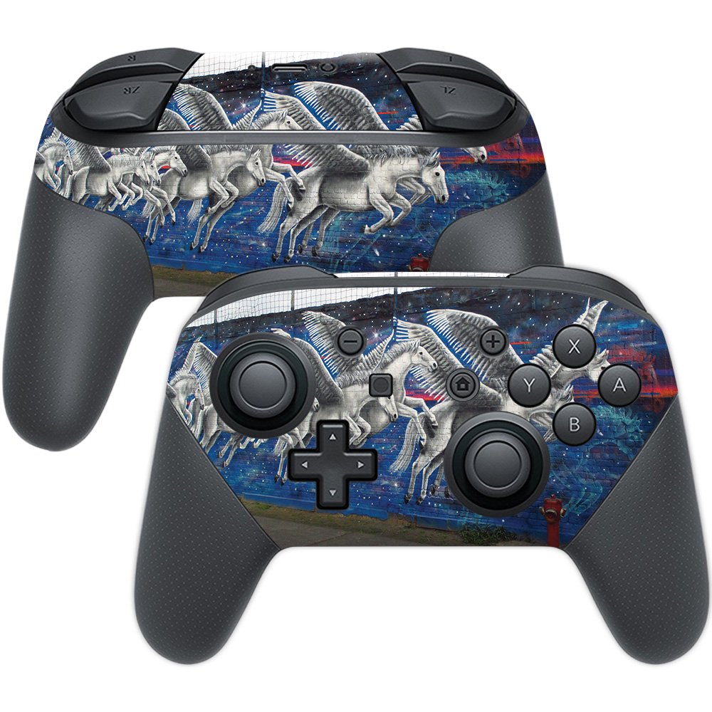 MIGHTY SKINS Nintendo Switch Pro Controller Skin - Pegasus Herd, Durable Vinyl Decal, Easy Apply/Remove, Made in USA