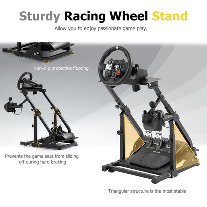 Marada Sim Racing Wheel Stand - Adjustable Height & Angle for Logitech G25/G27/G29/G920/G923, Thrustmaster T300/T248, Black, Model: raing rig 31