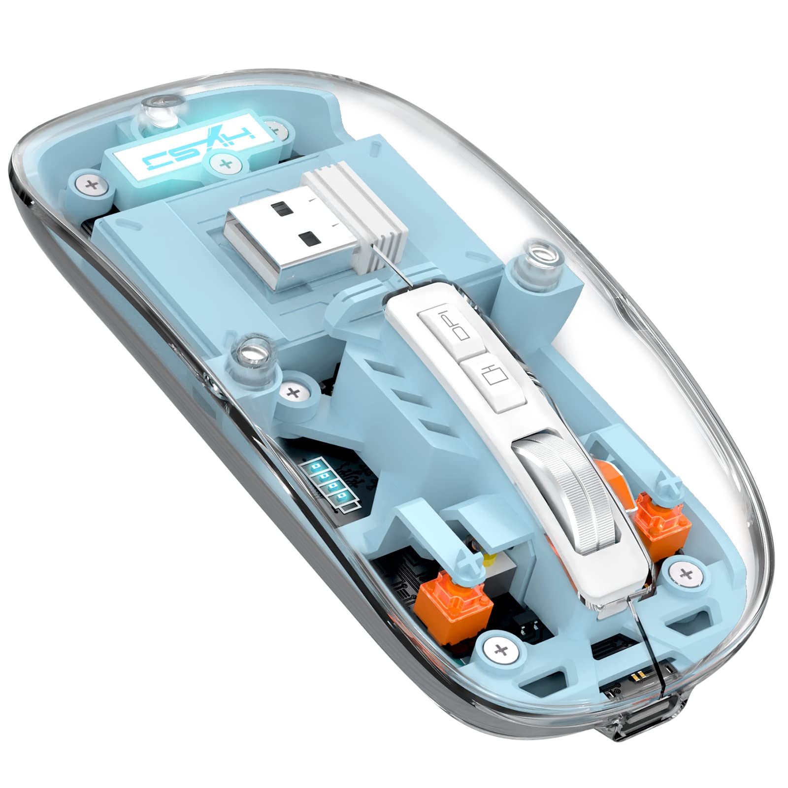 A.JAZZ Wireless Bluetooth 5.1 Mini Mouse, Rechargeable, Silent, Blue, Model T900