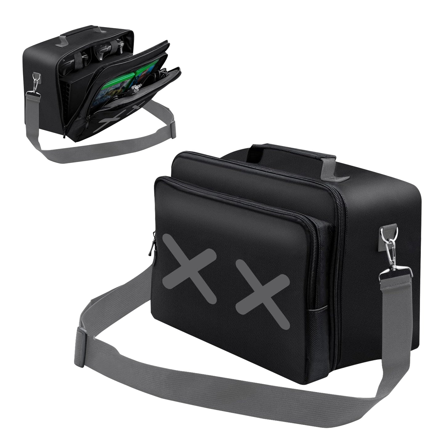 DAHAKII Travel Case Bag for Xbox Series X - Protective Carrying Case, Multiple Pockets, Black, Model DAHAKIIXSB