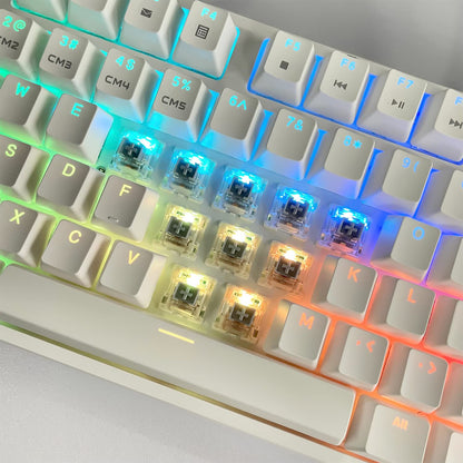 Kutethy Gateron G Silver Pro Linear Switches - Pre-Lubed 3pin RGB SMD, Dust-Proof, 72 PCS, Silver for Gaming Mechanical Keyboards