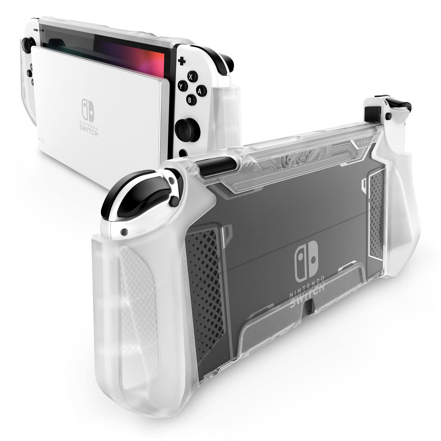 Mumba TPU Grip Case for Nintendo Switch OLED 2021 - Transparent/Green, Model 810001772994, Joy-Con Compatible