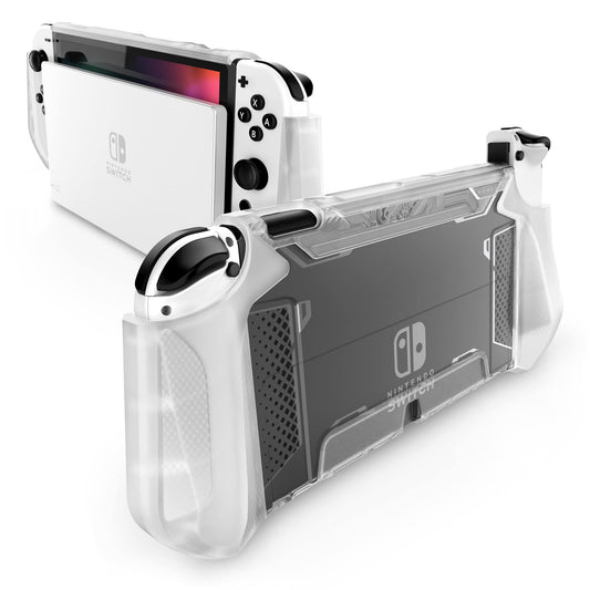 Mumba TPU Grip Case for Nintendo Switch OLED 2021 - Transparent/Green, Model 810001772994, Joy-Con Compatible